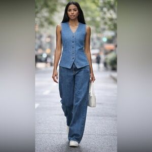 NWT Citizens of Humanity Jasmin Denim Long Vest in Normandie Size S